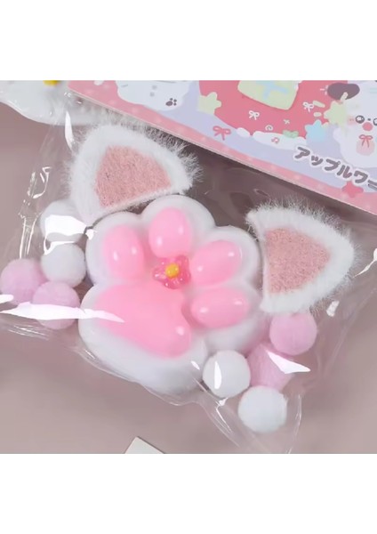 Kulaklı Pembe Kedi Patisi Taba Sukuşi Squishy Stres Oyuncağı Yumuşacık Jel Oyuncak Skuşi Yeni Stil fiyatları