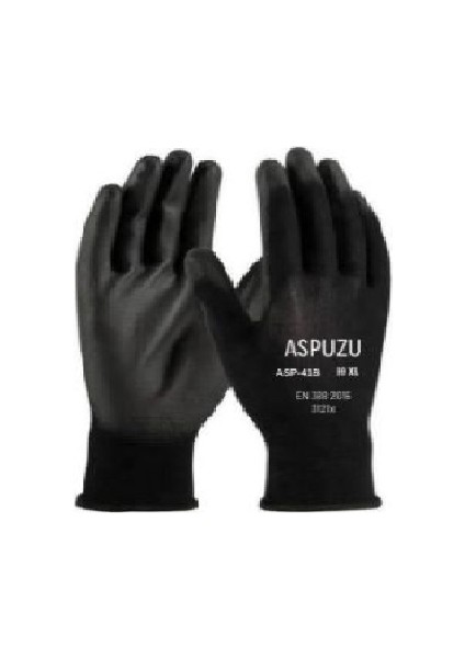 Aspuzu, ASP-41B Polyester Siyah Pu Iş Güvenliği Eldiveni