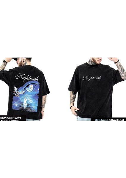 Premıum Kalite Pamuklu Sırt Baskı Detaylı Oversıze Kesim Unısex Model Yıkamalı Kumaşt-Shırt