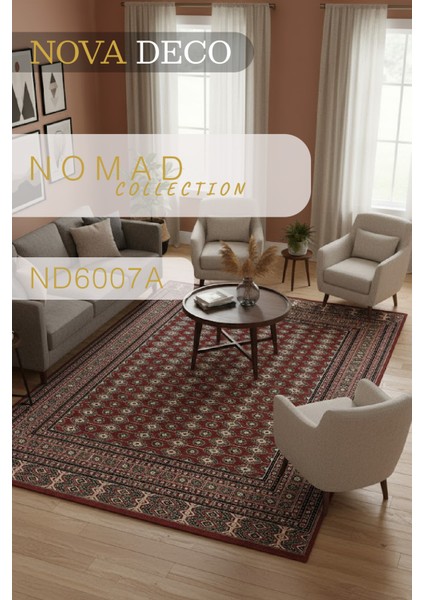 Afgan Motifli Halı | Kaymaz Taban | Yıkanabilir Modern Salon ve Koridor Halısı