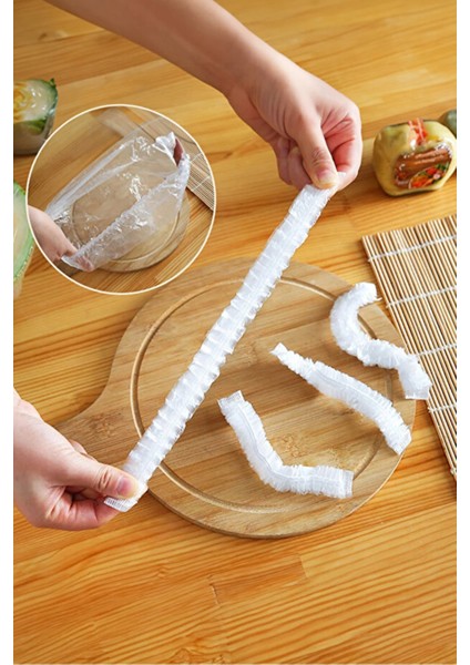 Gıda Koruyucu Bone 200 Adet | Esnek Lastikli Gıda Saklama Kapağı | Tekrar Kullanılabilir Kapak Seti