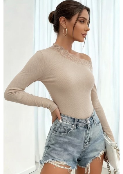 Dantelli Çapraz Yaka Slim Fit Bluz fiyatları