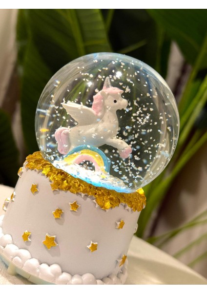 Unicorn Tasarımlı Müzikli Işıklı Kar Küresi modelleri