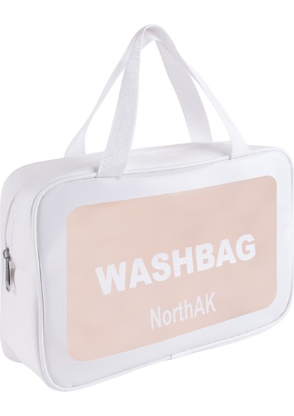 Şeffaf Seyahat Makyaj Çantası - Kozmetik ve Makyaj Çantası Büyük Boy Washbag Pembe fiyatları