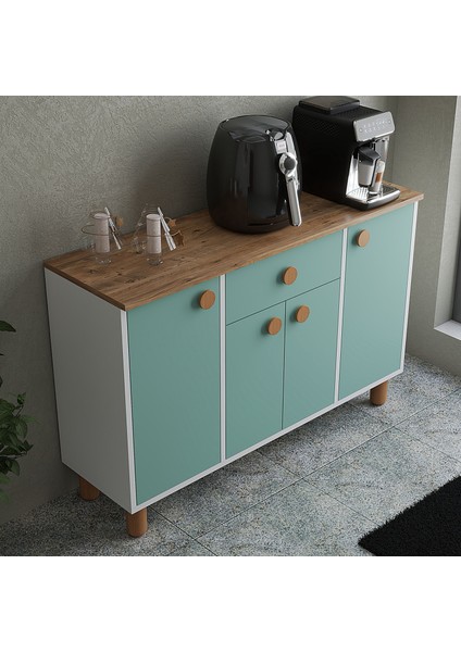 Zeus Kahve Köşesi Dresuar Şifonyer Çok Amaçlı Dolap Büfe-Mutfak Dolabı Çekmeceli , Airfryer Dolabı fırsatları