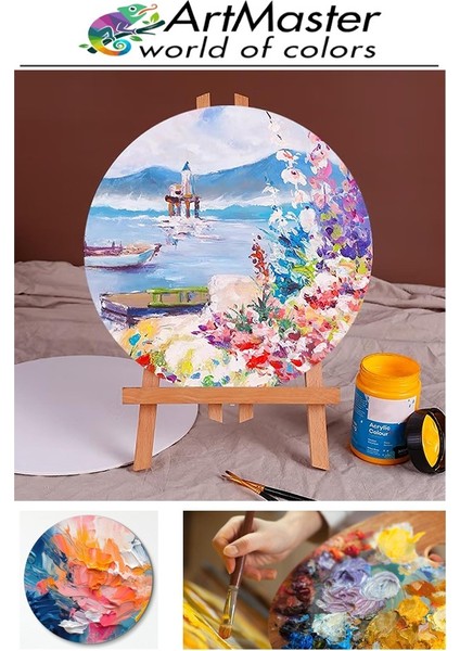 Yuvarlak Tuval 30X30 cm 1 Adet Astarlı Resim Tuvali Arkadan Zımbalı Akrilik Boya Yağlı Boya Resim Çerçevesi fiyatları