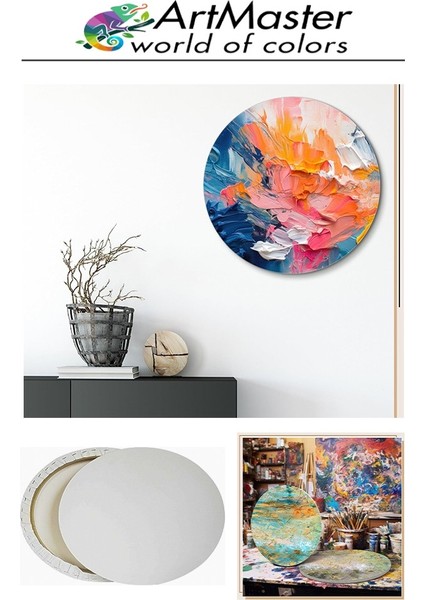 Yuvarlak Tuval 30X30 cm 1 Adet Astarlı Resim Tuvali Arkadan Zımbalı Akrilik Boya Yağlı Boya Resim Çerçevesi fırsatları