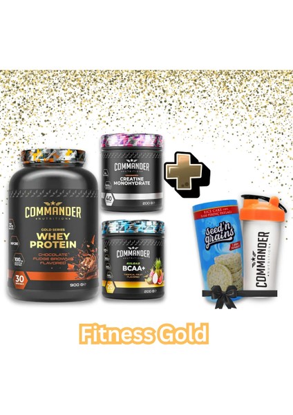 Fitness Gold Paketi (Whey Protein + Kreatin + Bcaa) | Avantajlı Set + Hediyeli!