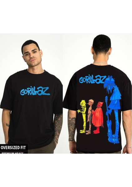 Gorillaz Sırtbaskı Detaylı Premıum Kalite Unısex Model T-Shırt fiyatları