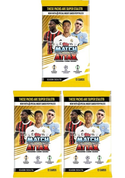 Match Attax Şampiyonlar Ligi Futbol Kart Seti 2024/2025 Sezonu 12X3 36 Adetli