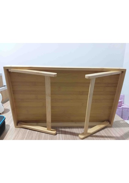 Retro Vintage Ahşap Bambu Çocuk ve Çok Yönlü Ayaklı Servis Tepsisi indirimleri