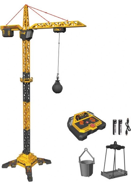 Uzaktan Kumandalı LED Işıklı 150 cm Dickie Rc Titan Vinç Oyuncak Inşaat Seti fiyatları