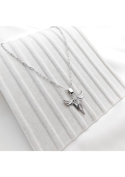 Kararmaz Paslanmaz Melek Çelik Kolye