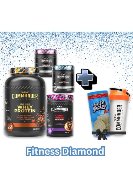 Fitness Diamond Paketi (Whey + Pre-Workout + Kreatin + Glutamin) | + Hediyeler!
