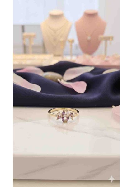 Lotus Çiçeği Ayarlanabilir Pirinç Kaplama Zirkon Taşlı Özel Tasarım Yüzük fiyatları