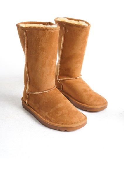 Freya Bağcıksız Düz Taban Içi Kürklü Süet Kadın Bot Stt - Taba indirimleri