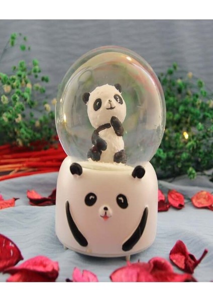 Işıklı Müzikli Panda Temalı Işıklı Kar Küresi