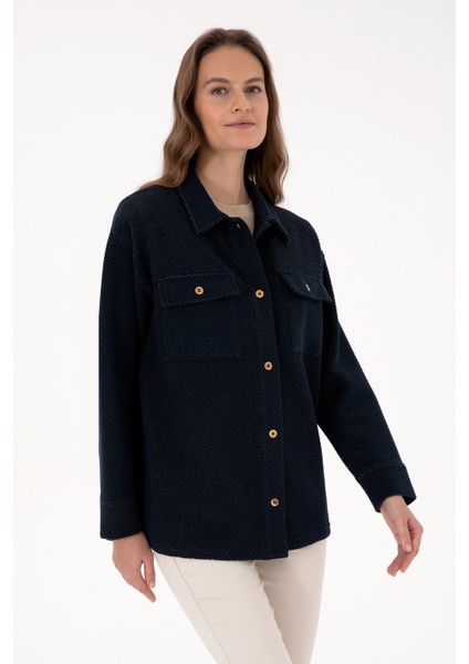 Kadın Lacivert Gömlek Örme 50314224-VR033