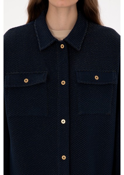 Kadın Lacivert Gömlek Örme 50314224-VR033