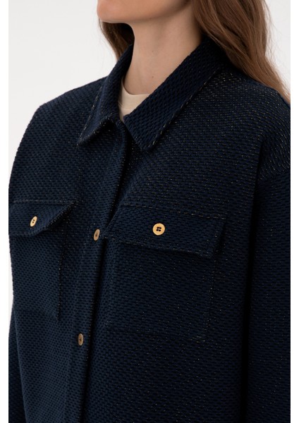 Kadın Lacivert Gömlek Örme 50314224-VR033