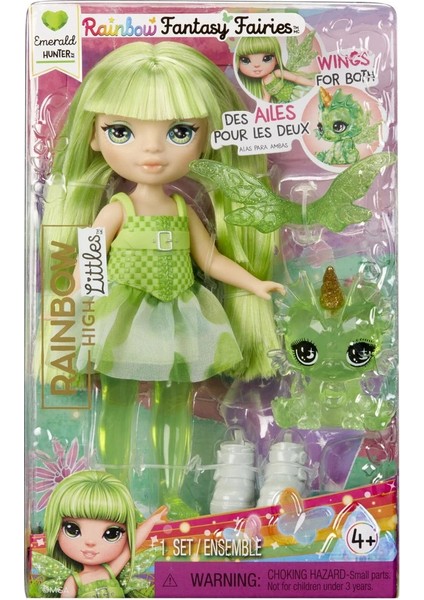Peri Kanatlı Mini Bebek Rainbow High Littles Emerald Hunter Yeşil Saçlı Oyuncak Seti - 14 cm indirimleri