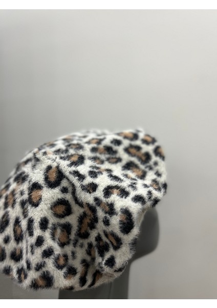 Leopar Desen Yumuşak Tüylü Fransız Ressam Bere – Kışlık Şık Kadın Bere Modeli fırsatları