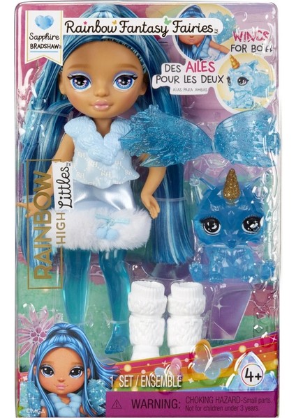 Kanatlı Mini Rainbow High Littles Gökkuşağı Perisi Bebeği Sapphire Bradshaw Oyuncak Seti Maviş Bebek - 14 cm indirimleri