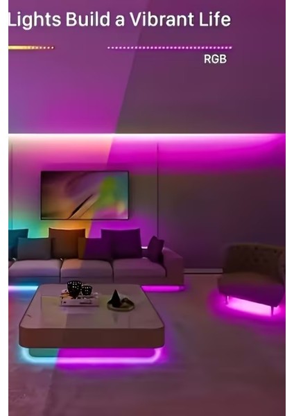 5 Metre Kumandalı Animasyonlu Şerit LED – Adaptörlü Tak Çalıştır Rgb Işık Seti fiyatları