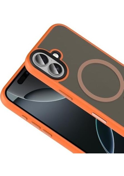 17 Için Kılıf Mat Arka Yüzey Uyumlu Şarj Özellikli Flet M-Safe Kapak (Turuncu)