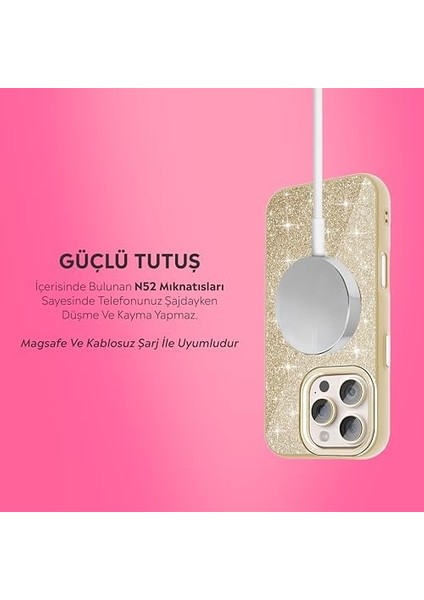 Kılıf M-Safe Şarj Özellikli Parlayan Simli Sararmaz Kılıf (, 16 Pro) fiyatları