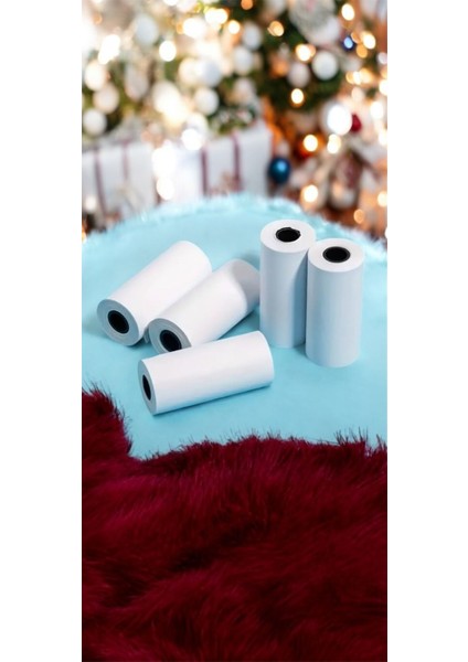 Mini Yazıcı Kâğıdı Termal Rulo - Beyaz Mini Yazıcı Rulosu 57X25MM Yapışkansız Kâğıt