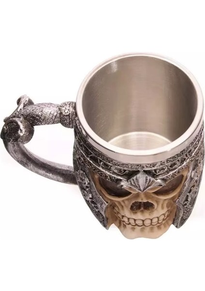 Premium Paslanmaz Çelik Iç Hazneli Kurukafa Görünümlü Viking Bira Kupası – Kupa Tasarım 400ML indirimleri