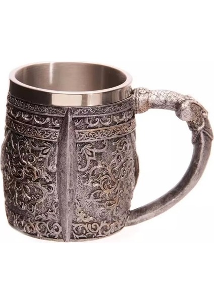 Premium Paslanmaz Çelik Iç Hazneli Kurukafa Görünümlü Viking Bira Kupası – Kupa Tasarım 400ML