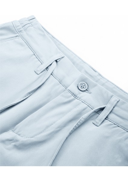 Erkek Buz Mavisi Esnek Kumaş Slim Fit Beli Lastikli Günlük Spor Pantolon 2601070 fırsatları