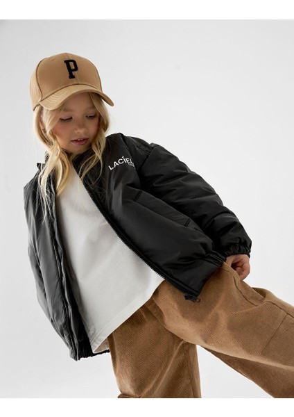 Unisex Çocuk Siyah Bomber Mont – Fermuarlı, Cepli, Rahat Kesim fiyatları