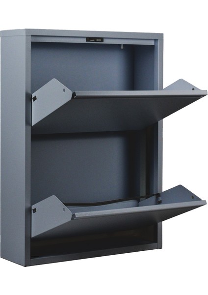 Metal Ayakkabalık 2'li Antrasit Ayakkabılık