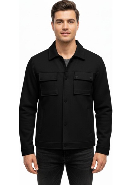 Erkek Siyah Silim Fit Mevsimlik Süet Spor Mont BGL-ST05016