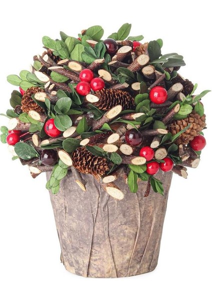 Eloise Plastik Çiçekli Vazo 21CM