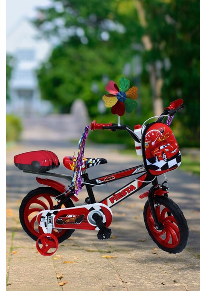 15 Jant Araba Figürlü Erkek Çocuk Bisikleti LED IŞIKLI ÇANTALI PÜSKÜLLÜ 2025 Yeni Sezon