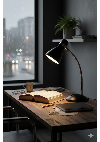 Metal Esnek Boyunlu Masa Lambası – Çalışma / Öğrenci / Okuma Lambası