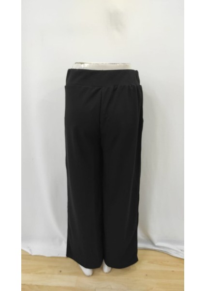 Kadın Beli Lastikli Düğmeli Ithal Krep Pantolon