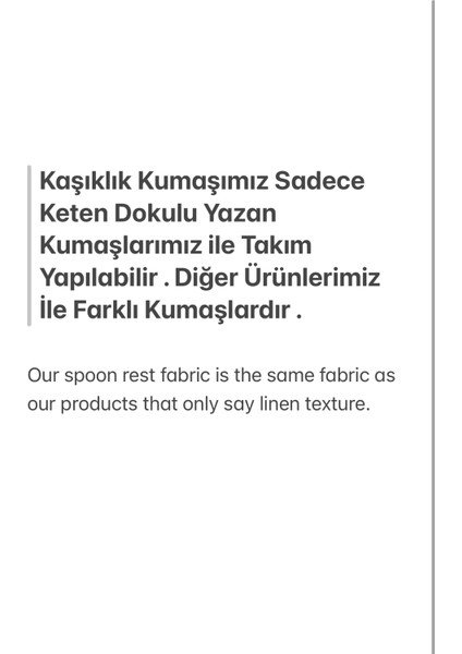 Kırmızı Keten Dokulu Kaşıklık 6 Adet 10 x 24 cm