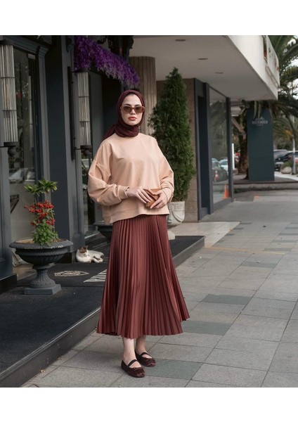 Luxefit Deri Görünümlü Lastikli Piliseli Etek (90 cm) fiyatları