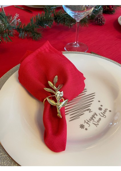 6 Adet Keten Dokulu Kırmızı Peçete Kumaş Peçete modelleri