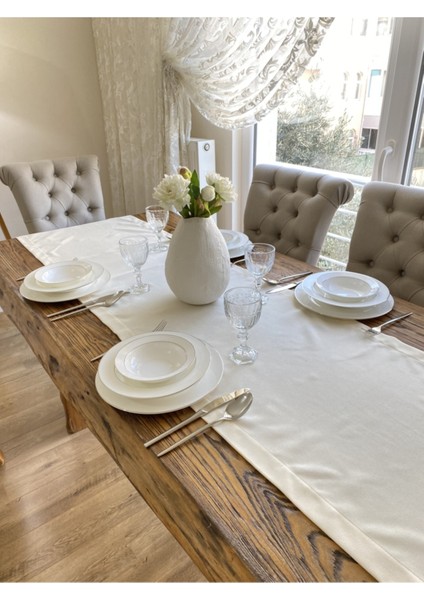 Soft Kumaş Dertsiz Ekru Uzun Runner