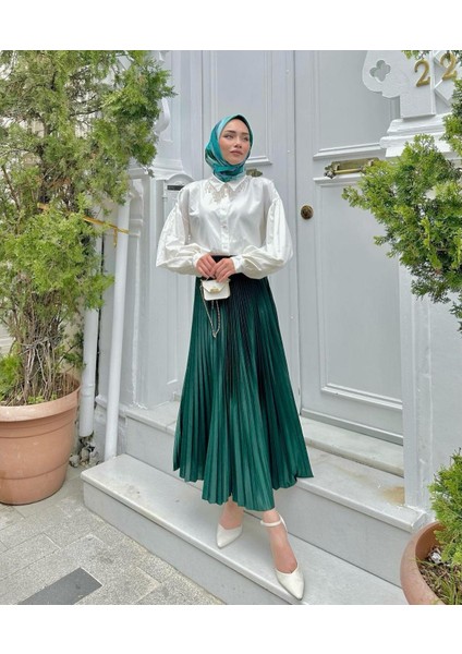 Luxefit Deri Görünümlü Lastikli Piliseli Etek (90 cm) fiyatları