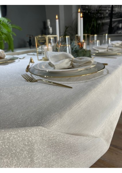 6 Adet Keten Dokulu Gold Simli Ekru Kumaş Peçete fiyatları
