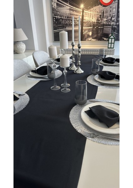 Pamuklu Leke Tutmaz Siyah Runner 1 Ad (Peçetesiz) modelleri