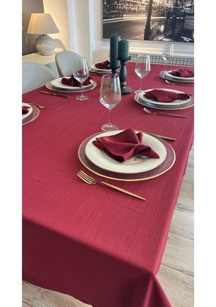 6’lı Keten Dokulu Şarabi Bordo Kumaş Peçete fiyatları