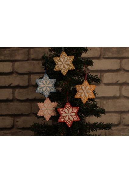 Yılbaşı Ağacı Kar Tanesi Süsü – 5’li Set (Çoklu Renk Seçeneği)
